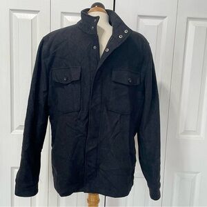 Banana Republic Factory Men's Black Wool Blend Pea Coat.